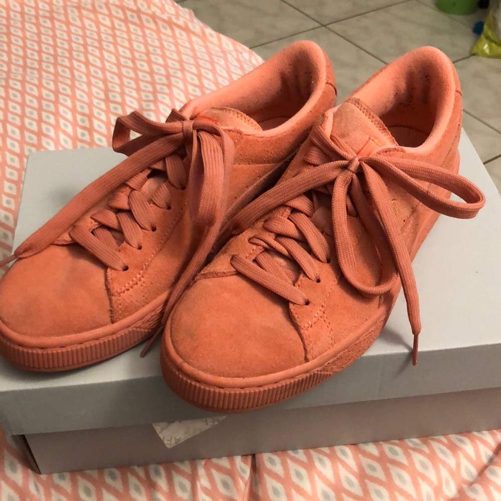 Pink Puma Suede Sneakers